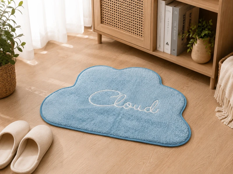 Cloud shape soft living room mat bathroom mat logo customized