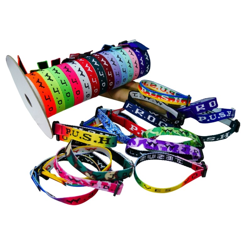 Pulseras tejidas coloridas WWJD, pulsera cristiana personalizada aceptable