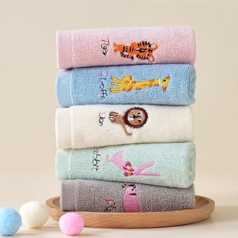 Cotton 100% cute adorable animal embroidery towel