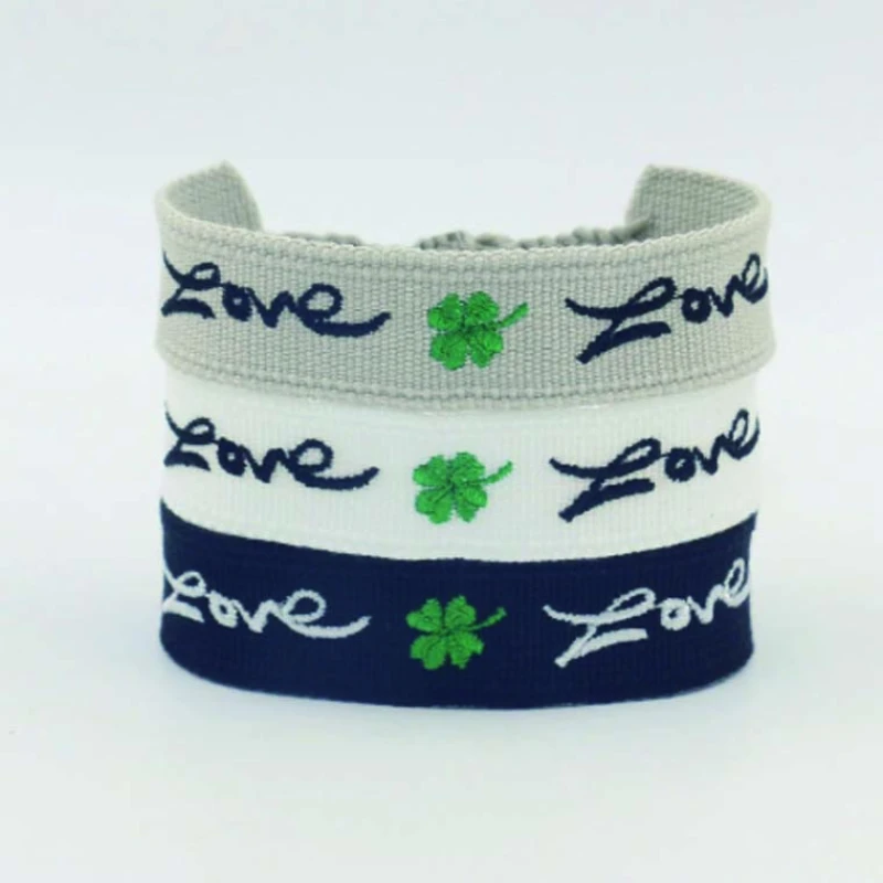 Woven tassel embroidery letters cute bracelets with custom text