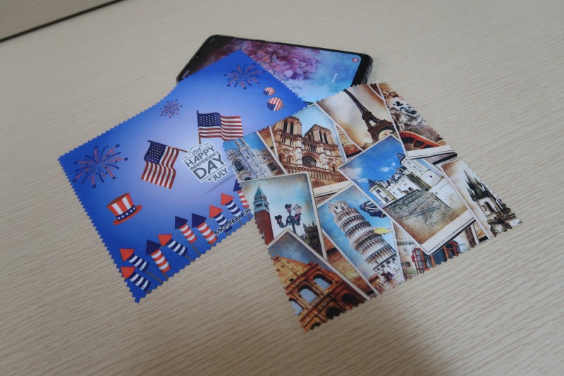 3D lens microfiber glasses clean cloth with sublimation print