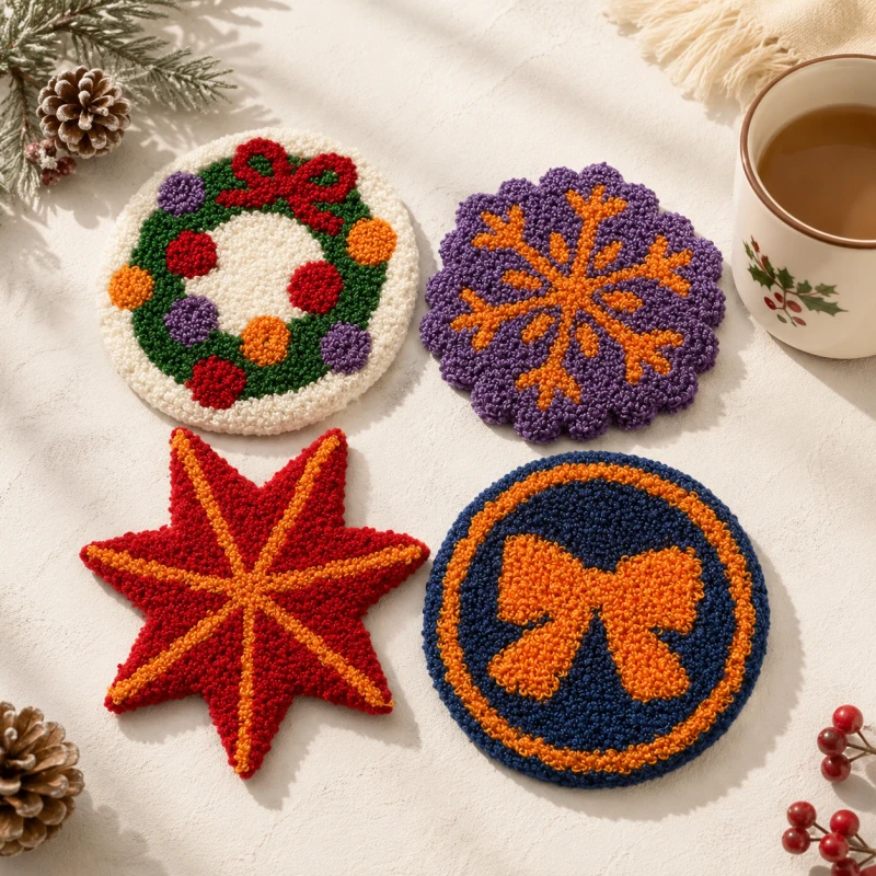 Halloween adorable cup custom embroidery coaster