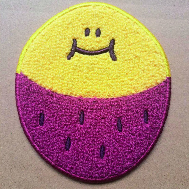 Sweet potato Chenille Embroidery fur coasters