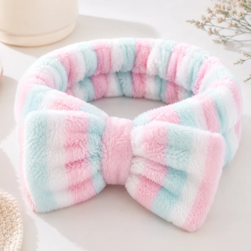 Adorable coral fleece ultra soft headband for make up SPA