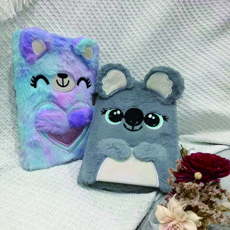 Cuteanimal 毛絨 A5 筆記本，可愛日記本