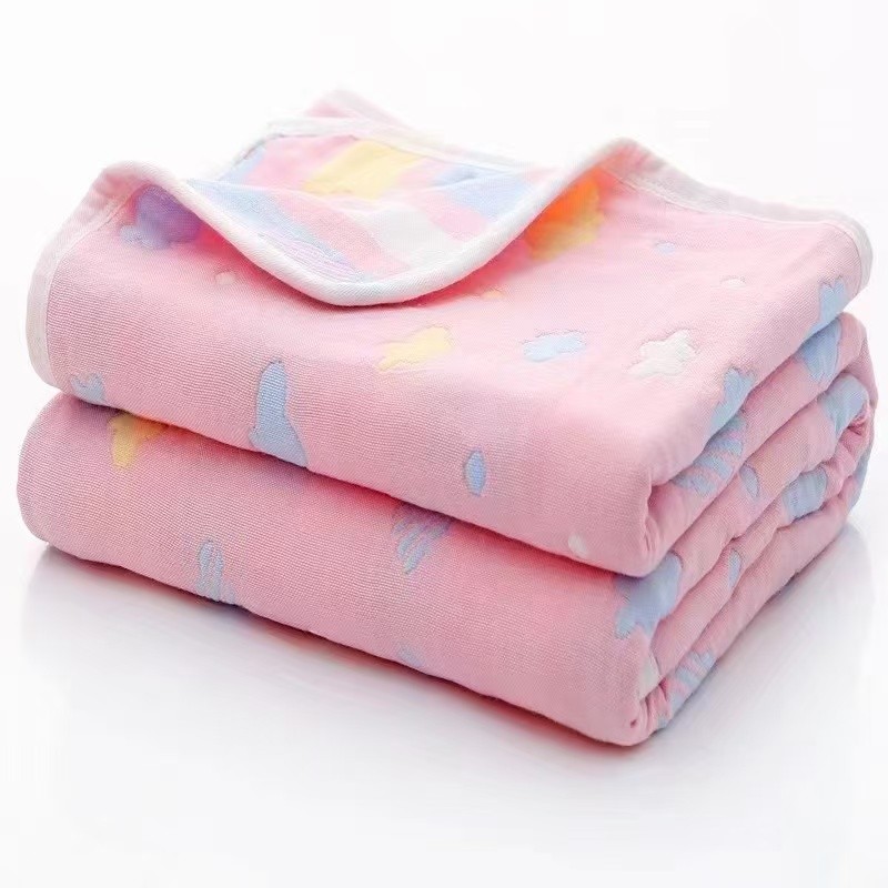 Toalla de baño para bebé y niño de algodón jacquard de gasa