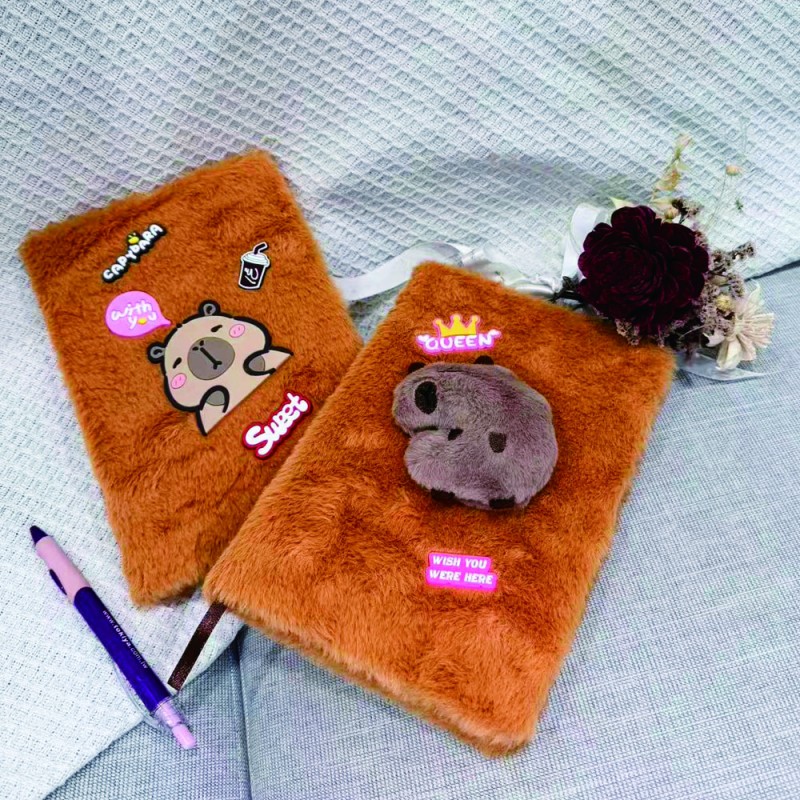 可愛動物毛絨筆記本
