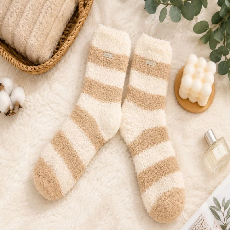 Perfect for relaxing at home, hotels, spas, and guest rooms stripes pattern socks