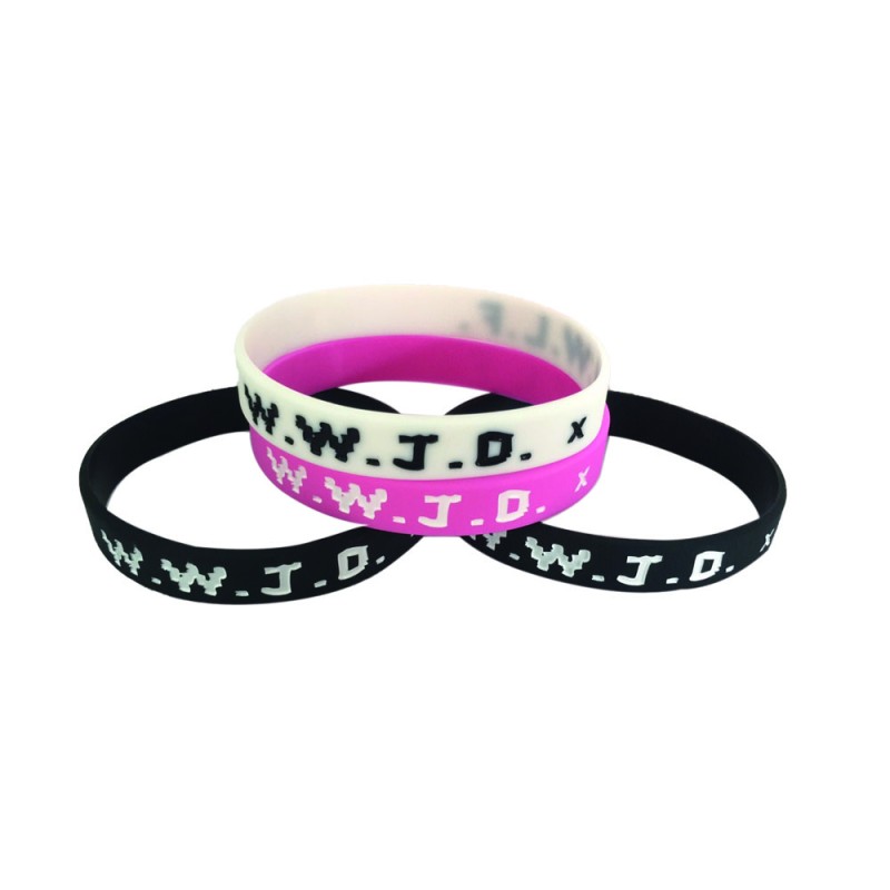 Pulsera de silicona WWJD más barata y personalizada