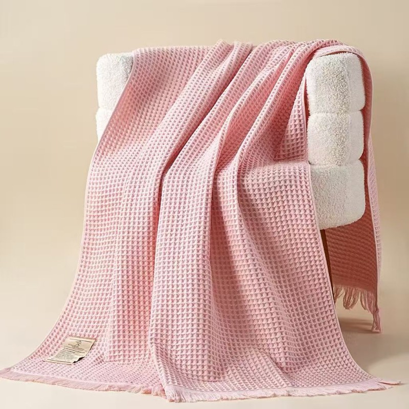Waffle cotton soft and good absorbent bath towel