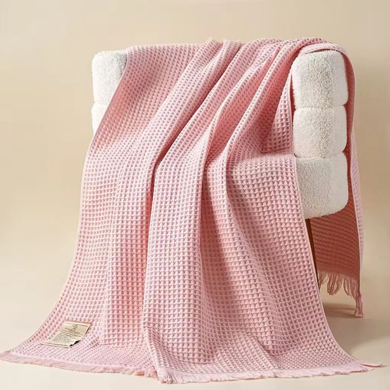 Waffle cotton soft and good absorbent bath towel
