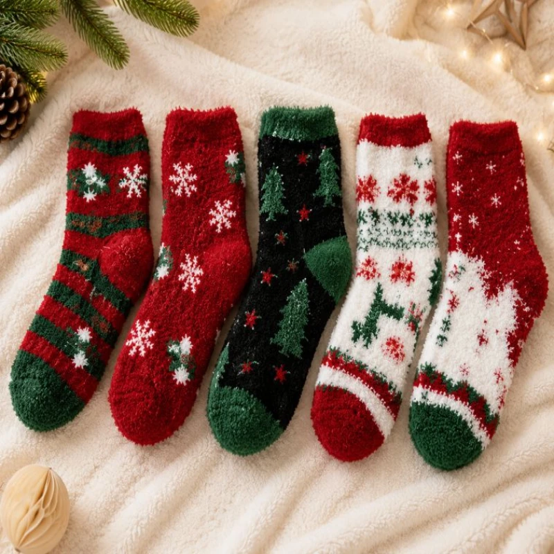 Christmas socks plush texture provides a cozy and luxurious feel