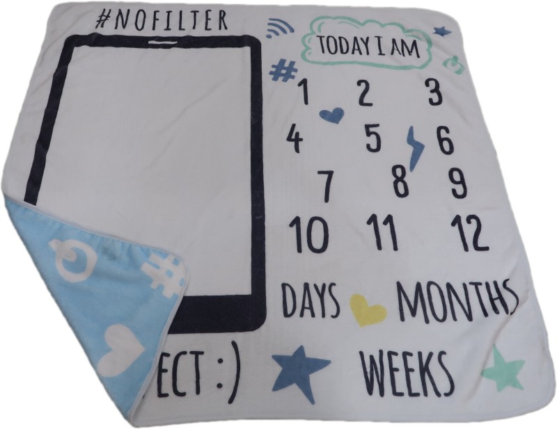Milestone baby blanket 2 layer flannel print custom size